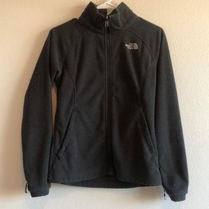 black the north face full zip fleece jacket